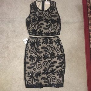 Two-Piece Floral Semi-Formal Dress Set